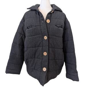 Pietsie Alamos Quilted Chore Japanese Cotton Dark Gray Jacket Small